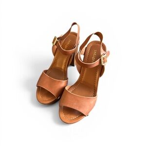 Indigo Tan Leather Heels